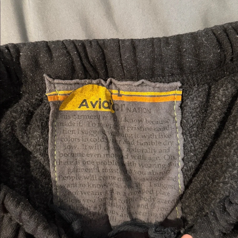 Aviator Nation Black Sweatshirt and sweatpants set with Rainbow Stripes - Picture 4 of 5